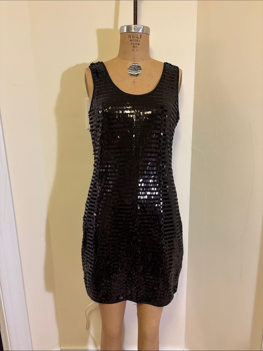 Romeo & Juliet Couture Black Sequin Tank Dress